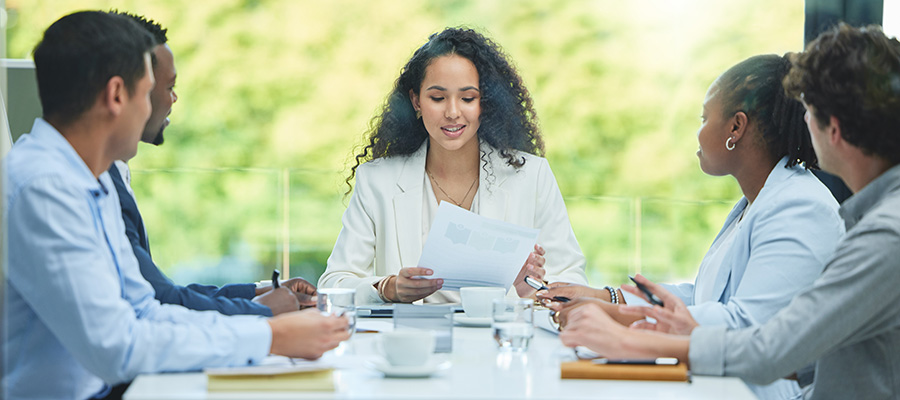 Someone leading a meeting